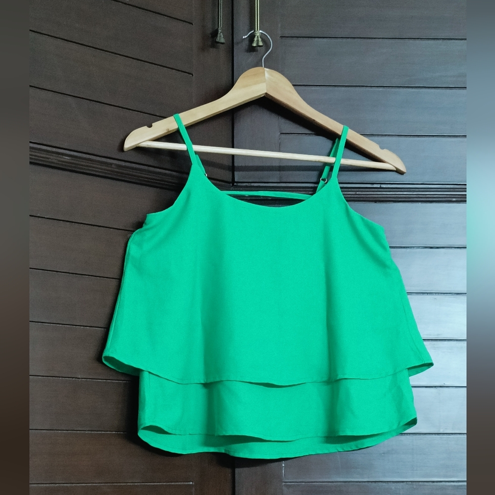 Ginger Solid Layered Spaghetti Top - Picture 1 of 13